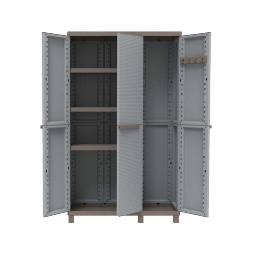 Armadio Terry a 3 ante con vano tutto piani - Grigio/Tortora effetto Rattan by CeramicStore | Lo specialista del tuo bagno