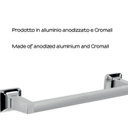 Porta asciugamani 30 cm in alluminio anodizzato di Gedy serie K2 - Cromato by CeramicStore | Lo specialista del tuo bagno