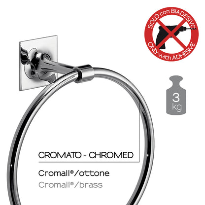 Porta asciugamani ad anello in ottone e Cromall Wizard di Gedy - Cromato by CeramicStore | Lo specialista del tuo bagno
