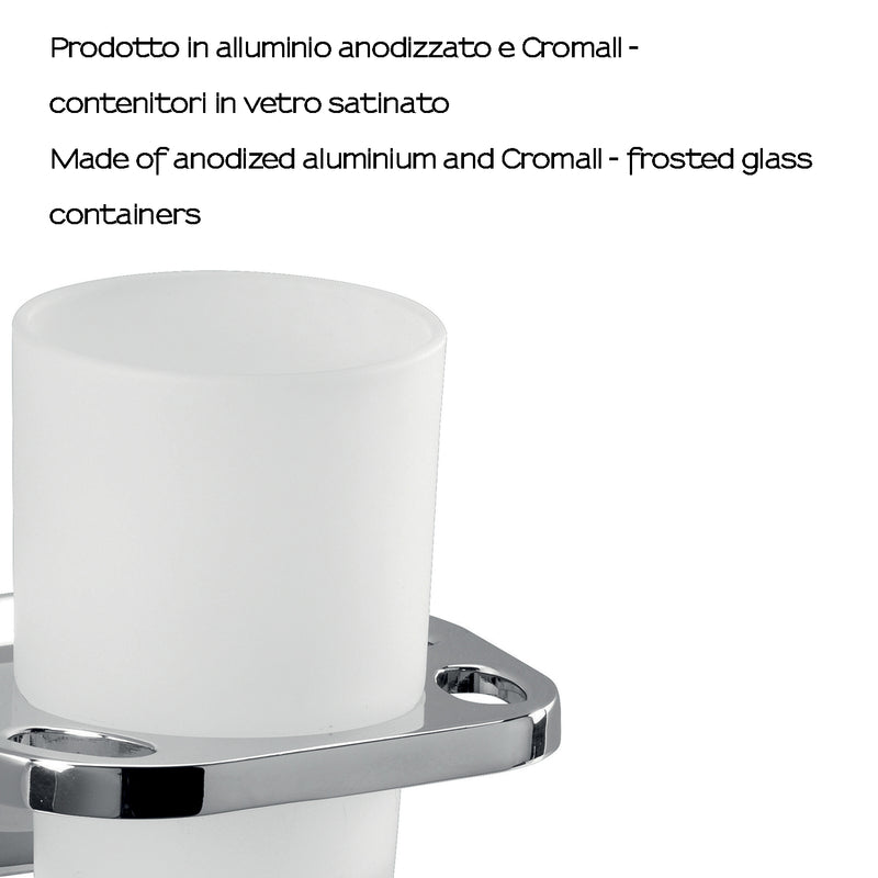 Portaspazzolini a muro in alluminio anodizzato di Gedy serie K2 - Cromato by CeramicStore | Lo specialista del tuo bagno
