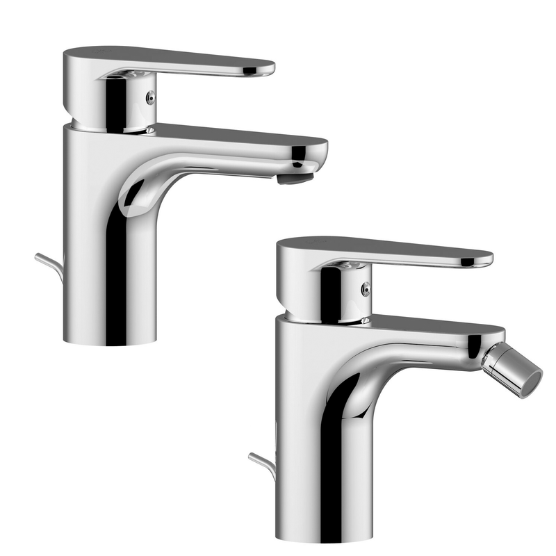 Set di miscelatori Paffoni Green lavabo e bidet con scarico automatico