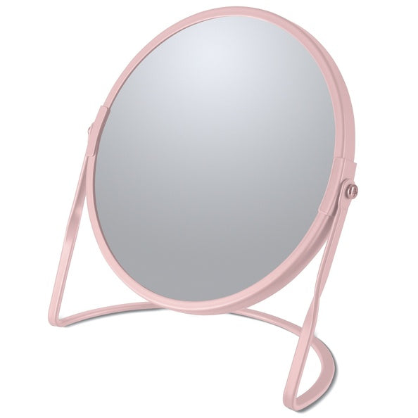 Specchio ingranditore da tavolo su base in acciaio modello Akira colore rosa opaco by CeramicStore | Lo specialista del tuo bagno