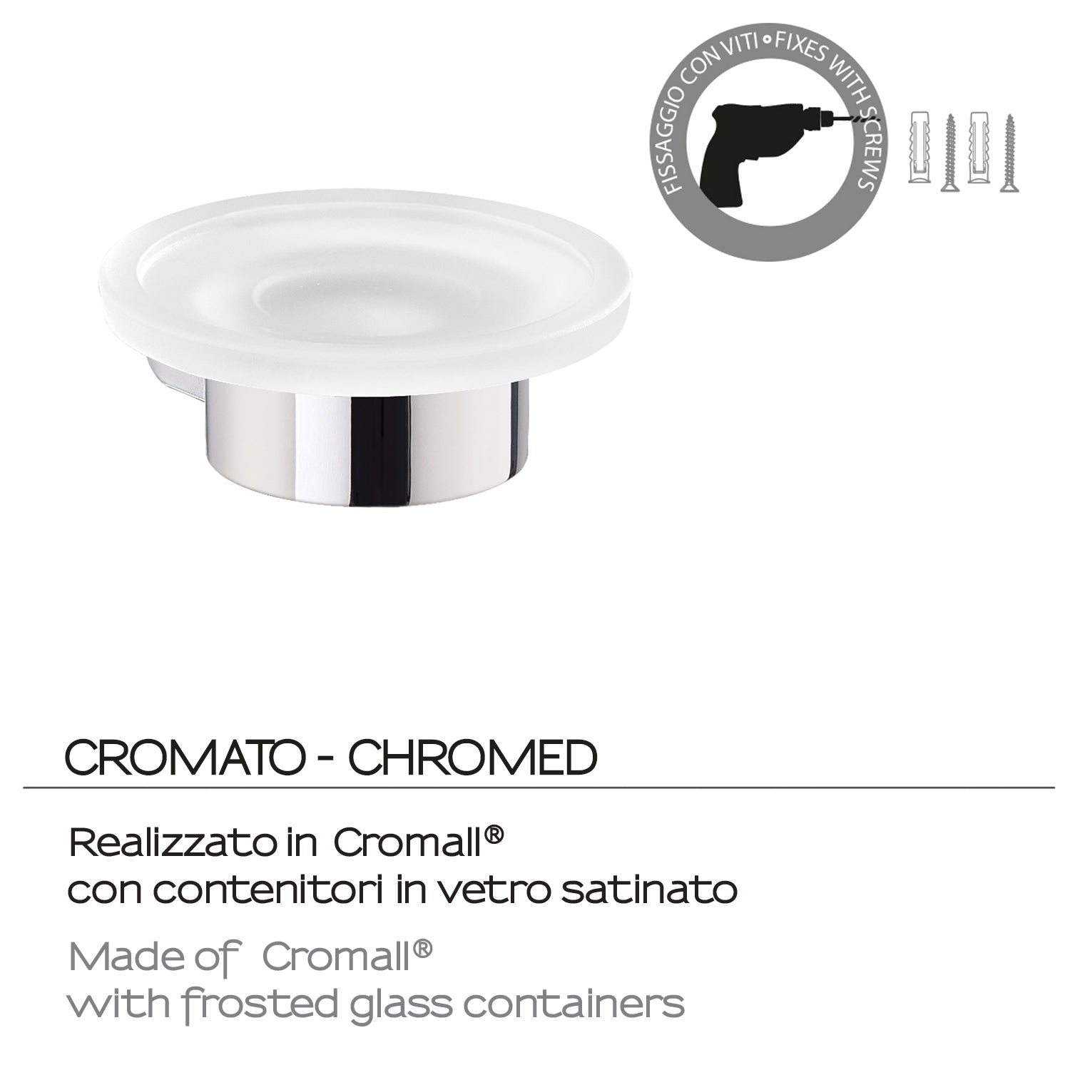 Portasapone a muro in Ottone e Cromall di Gedy serie Pirenei - Cromato by CeramicStore | Lo specialista del tuo bagno