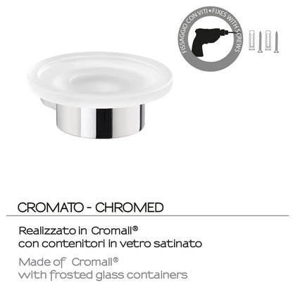 Portasapone a muro in Ottone e Cromall di Gedy serie Pirenei - Cromato by CeramicStore | Lo specialista del tuo bagno