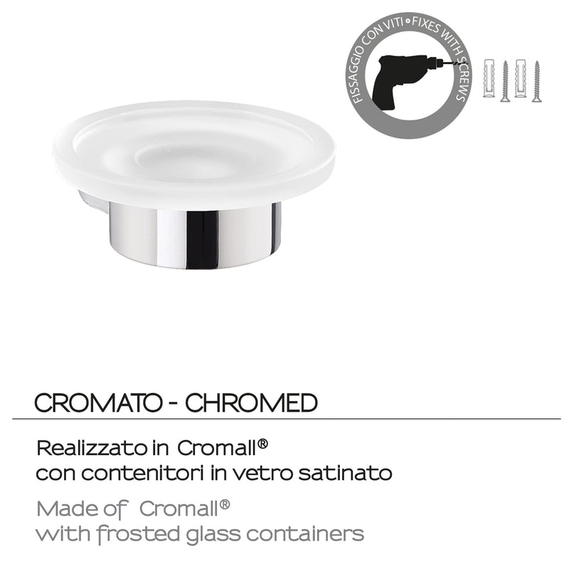 Portasapone a muro in Ottone e Cromall di Gedy serie Pirenei - Cromato by CeramicStore | Lo specialista del tuo bagno