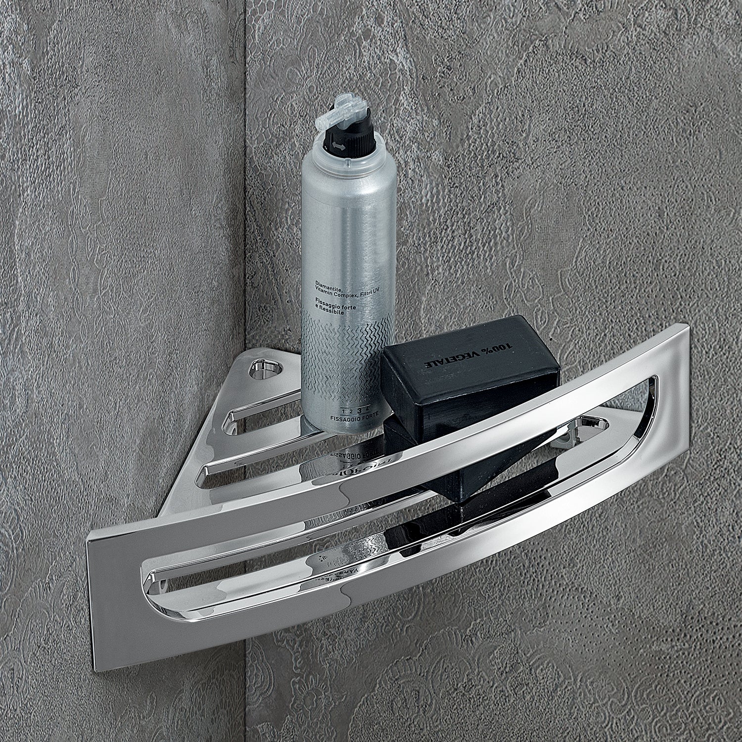 Portaoggetti doccia angolare modello Clip di Gedy - Cromato by CeramicStore | Lo specialista del tuo bagno