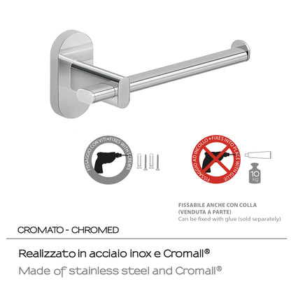 Portarotolo in Acciaio Inox Gedy serie Febo - Cromato