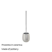 Scopino da appoggio in ceramica con ciuffo in setole Gedy modello Astrid - Argento by CeramicStore | Lo specialista del tuo bagno