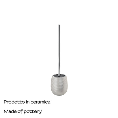 Scopino da appoggio in ceramica con ciuffo in setole Gedy modello Astrid - Argento by CeramicStore | Lo specialista del tuo bagno