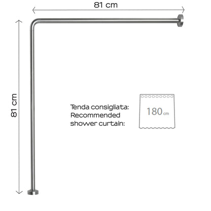 Asta doccia angolare 80x80 cm di Gedy - Alluminio Anodizzato by CeramicStore | Lo specialista del tuo bagno