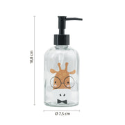 Dispenser sapone con erogatore in plastica nera Gedy serie Gioia - Giraffa