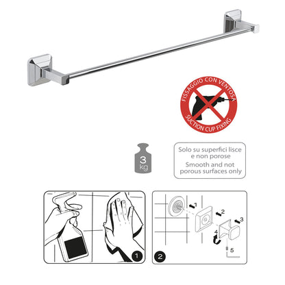 Portasalviette da muro con ventosa Gedy Ventus cm 60 in Acciaio Inox by CeramicStore | Lo specialista del tuo bagno