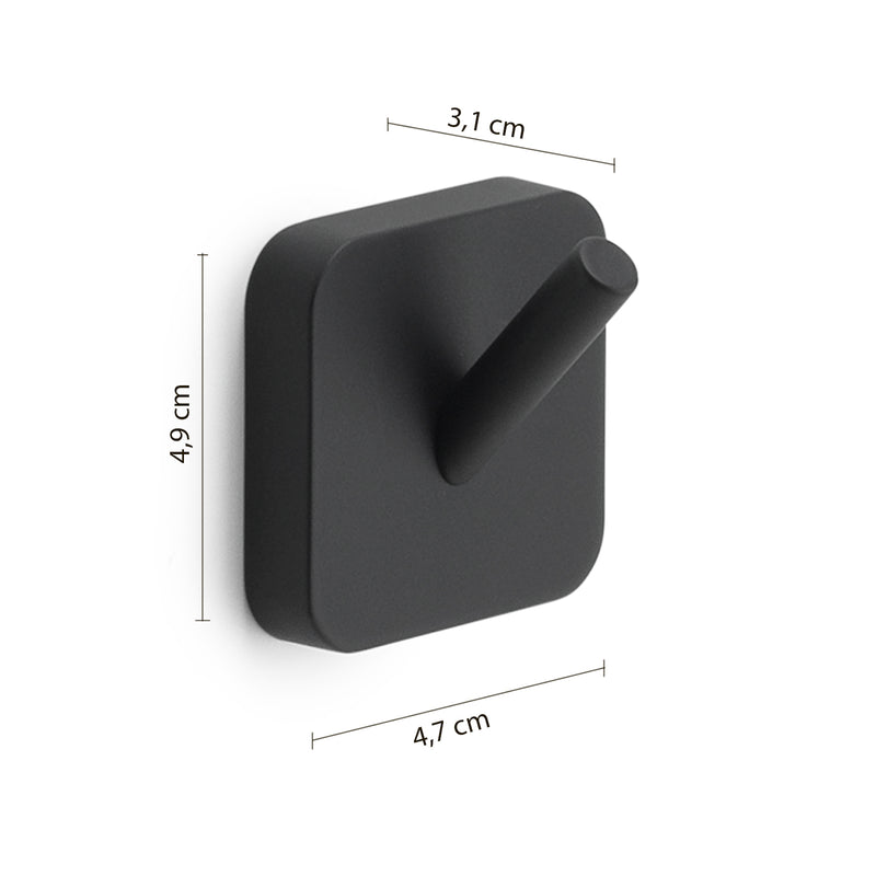 2 appendiabiti Gedy modello Tonga 4.7x3.1xH4.9 cm - Nero Matt by CeramicStore | Lo specialista del tuo bagno