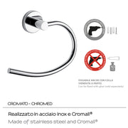 Porta asciugamani ad anello in Acciaio Inox e Cromall Gedy serie Felce - Cromato by CeramicStore | Lo specialista del tuo bagno