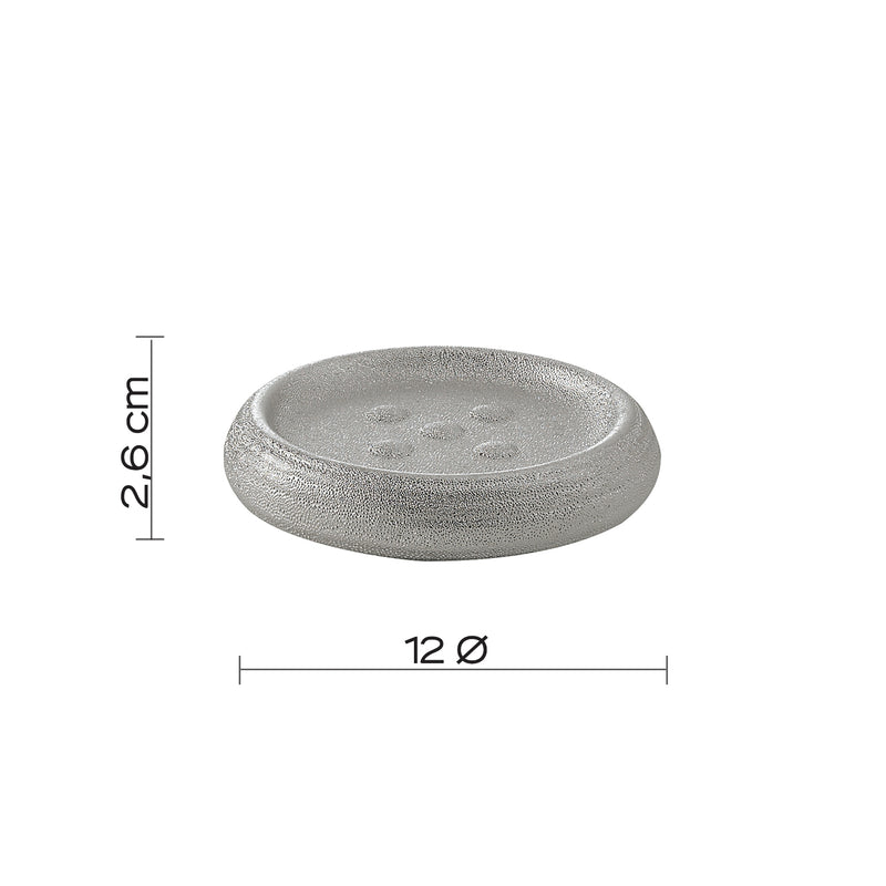 Portasapone da appoggio in ceramica Gedy modello Astrid - Argento