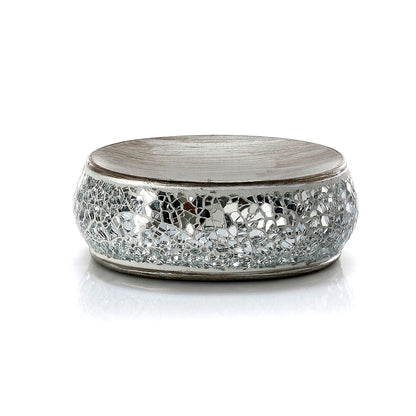Portasapone in ceramica e vetro Gedy serie Myosotis - Argento