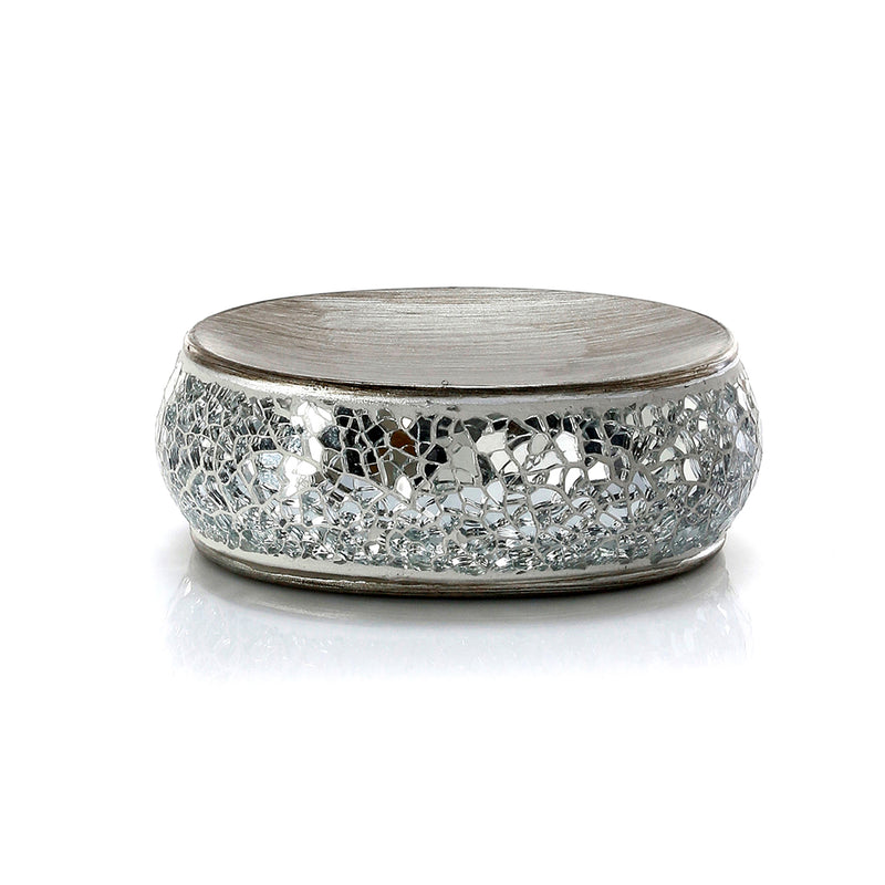 Portasapone in ceramica e vetro Gedy serie Myosotis - Argento