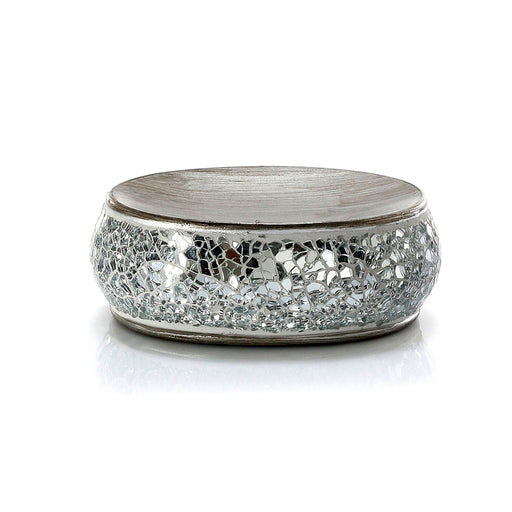 Portasapone in ceramica e vetro Gedy serie Myosotis - Argento