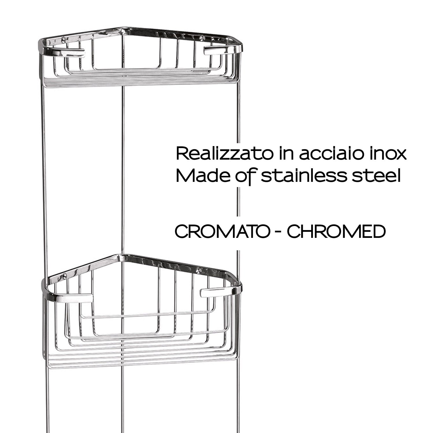 Portaoggetti doccia angolare a 3 ripiani modello Augustus di Gedy - Cromato by CeramicStore | Lo specialista del tuo bagno