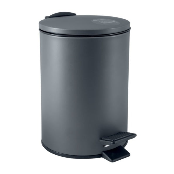 Pattumiera a pedale modello Adelar capienza 3 Litri colore grigio opaco by CeramicStore | Lo specialista del tuo bagno