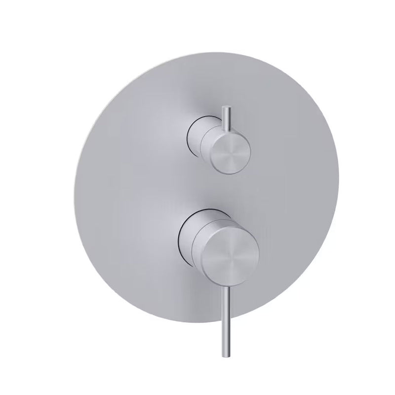 Miscelatore incasso doccia 2 uscite completo di corpo incasso e deviatore meccanico finitura spazzolata Paffoni Inox Tech INOX018AC