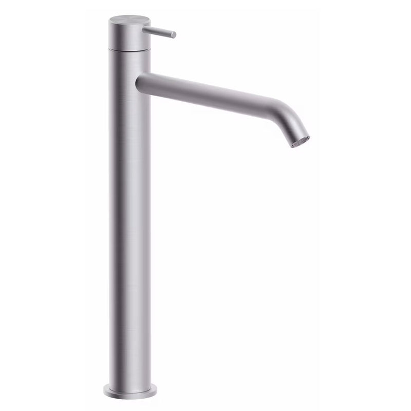 Miscelatore Lavabo Alto in acciaio inox con scarico clic-clac finitura spazzolata Paffoni Inox Tech INOX0081AC
