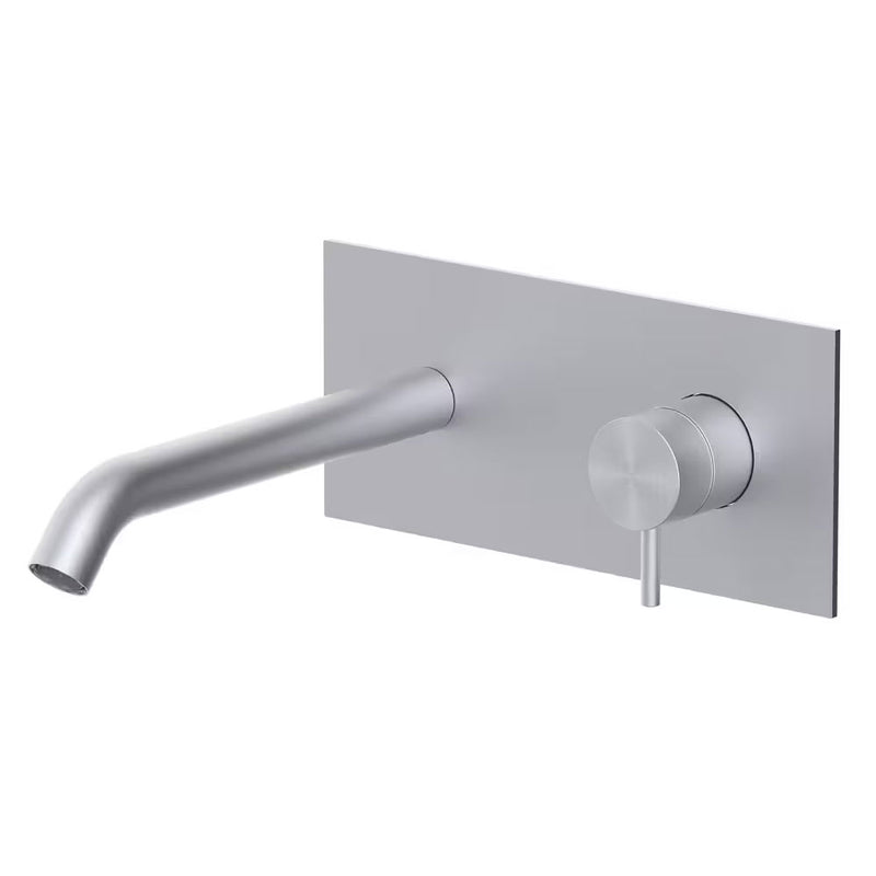 Miscelatore Lavabo Incasso completo di corpo incasso con box  e bocca da 180 mm e piastra  finitura spazzolata Paffoni Inox Tech INOX107AC