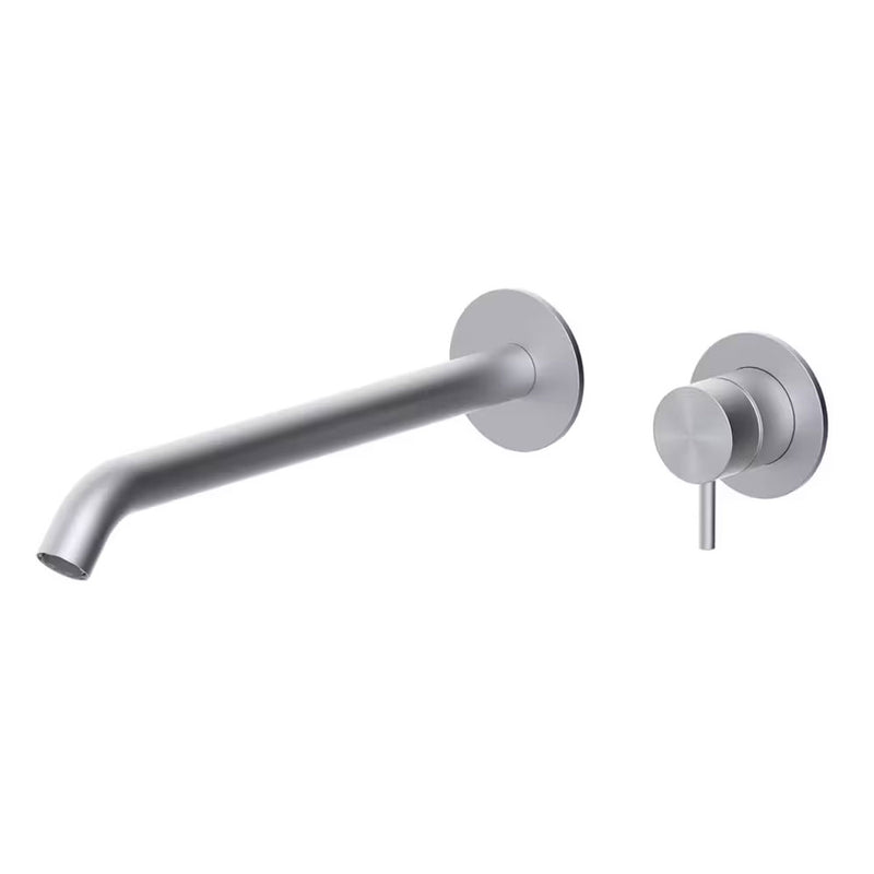 Miscelatore Lavabo Incasso completo di corpo incasso con box  e bocca da 25 cm finitura spazzolata Paffoni Inox Tech INOX108AC60