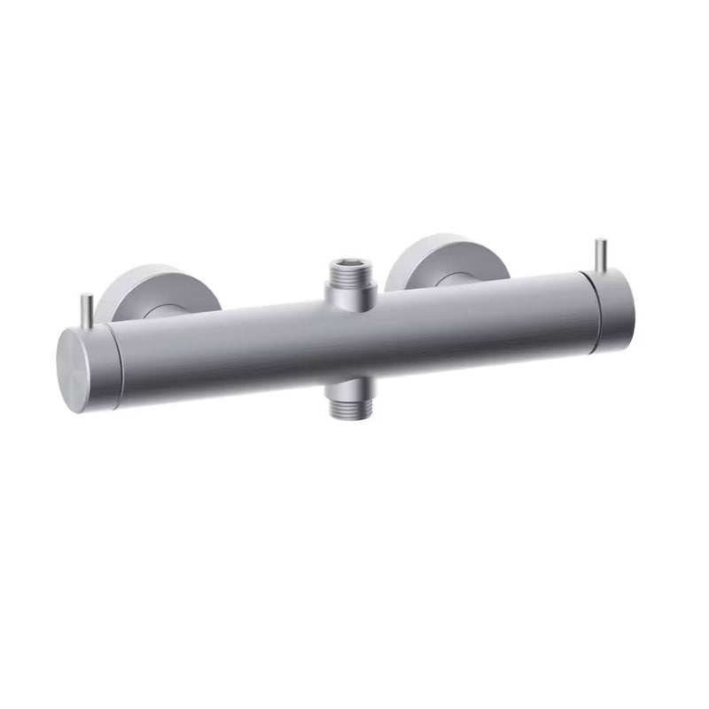 Miscelatore esterno doccia 2 uscita completo di corpo incasso e deviatore meccanico finitura spazzolata Paffoni Inox Tech INOX169AC