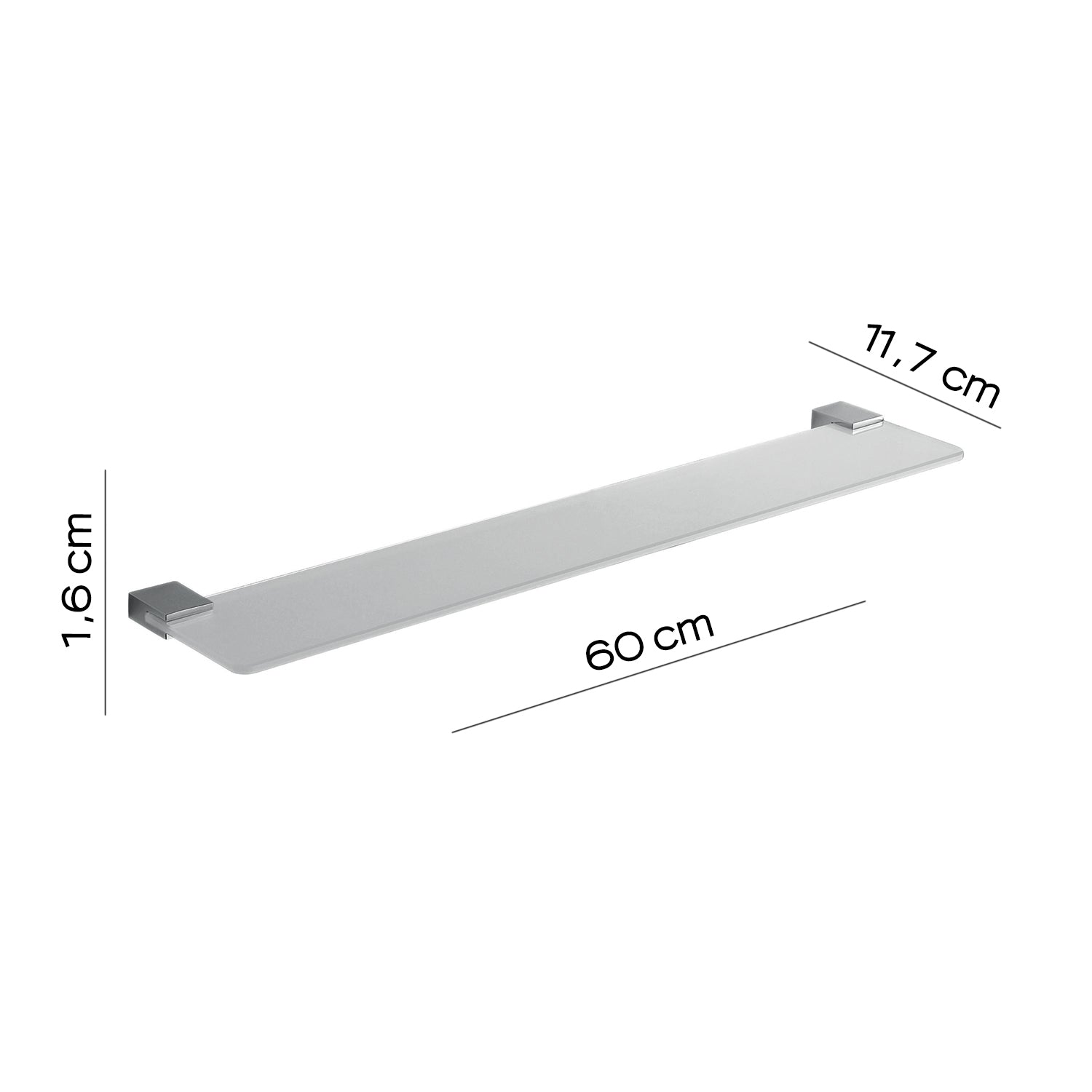 Mensola 60 cm in Acciaio Inox di Gedy serie Kansas - Cromato