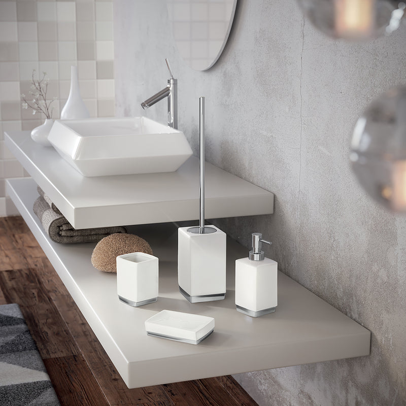 Portaspazzolini in ceramica Gedy serie Lucy - Bianco