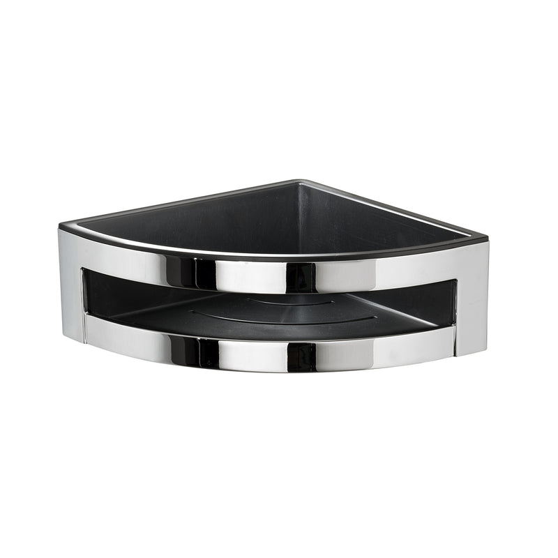 Portaoggetti doccia angolare modello Zante di Gedy - Cromato/Nero by CeramicStore | Lo specialista del tuo bagno