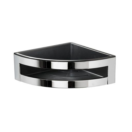 Portaoggetti doccia angolare modello Zante di Gedy - Cromato/Nero by CeramicStore | Lo specialista del tuo bagno