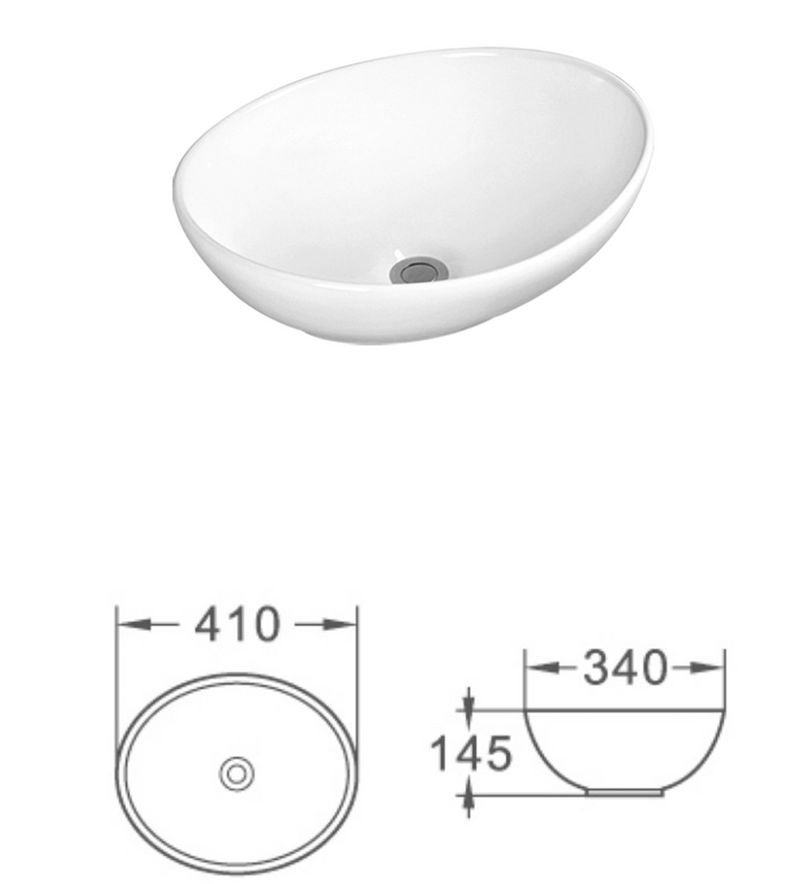 Lavabo ovale mod. lav03 cm 41x34x14 5 bianco lucido