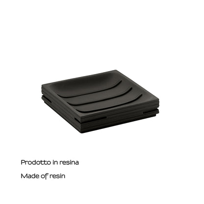 Portasapone da appoggio in resina di Gedy serie Quadrotto - Nero