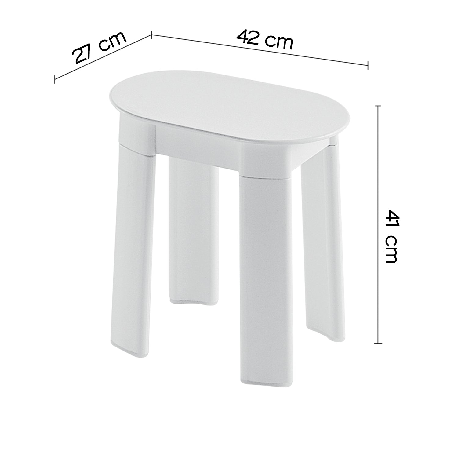 Sgabello Gedy modello Tetra in resine termoplastiche - Bianco