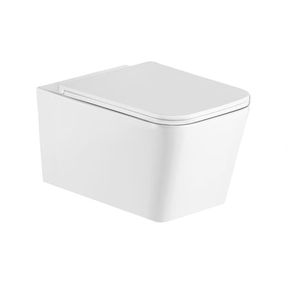 Coppia sanitari sospesi BathCore serie Etherea 52x36 cm - Vaso sospeso + bidet sospeso + copriwater