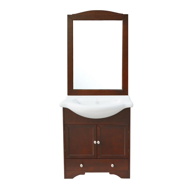 Mobile bagno arte povera Monica 75 cm con lavabo integrato e specchio