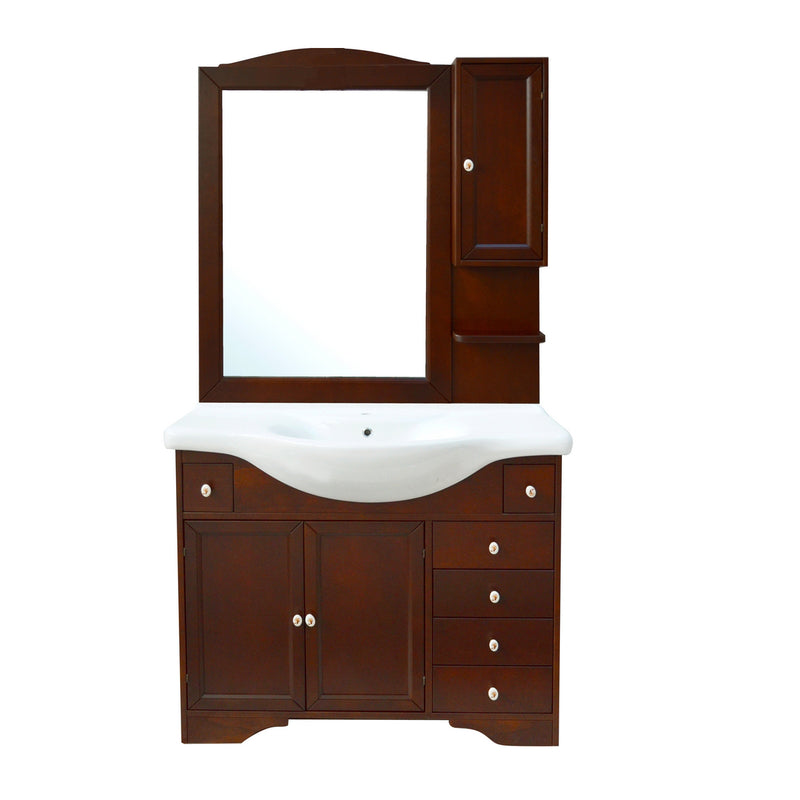 Mobile bagno arte povera Monica 105 cm con lavabo integrato e specchio