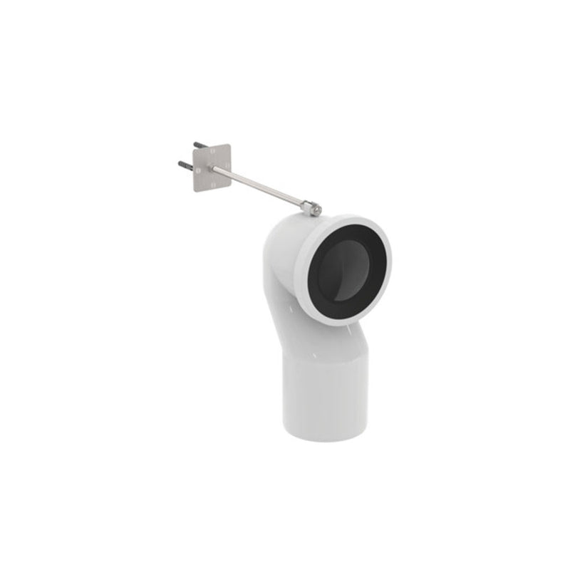 Curva tecnica Ideal standard per scarico a pavimento regolabile da 100 a 110 mm per sanitari traslati ART J324867