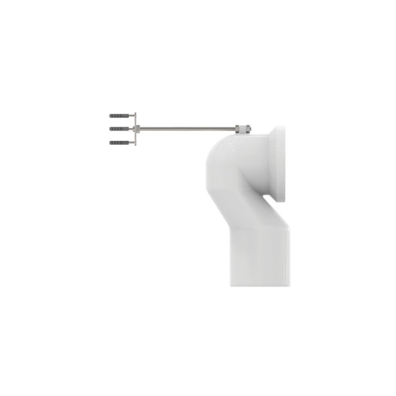 Curva tecnica Ideal standard per scarico a pavimento regolabile da 100 a 110 mm per sanitari traslati ART J324867