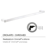Portasalviette a muro di Gedy serie Pirenei 80 cm - Cromato by CeramicStore | Lo specialista del tuo bagno