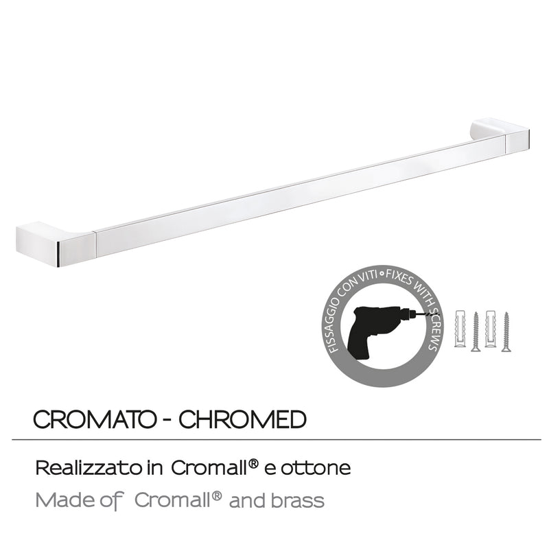 Portasalviette a muro di Gedy serie Pirenei 80 cm - Cromato by CeramicStore | Lo specialista del tuo bagno