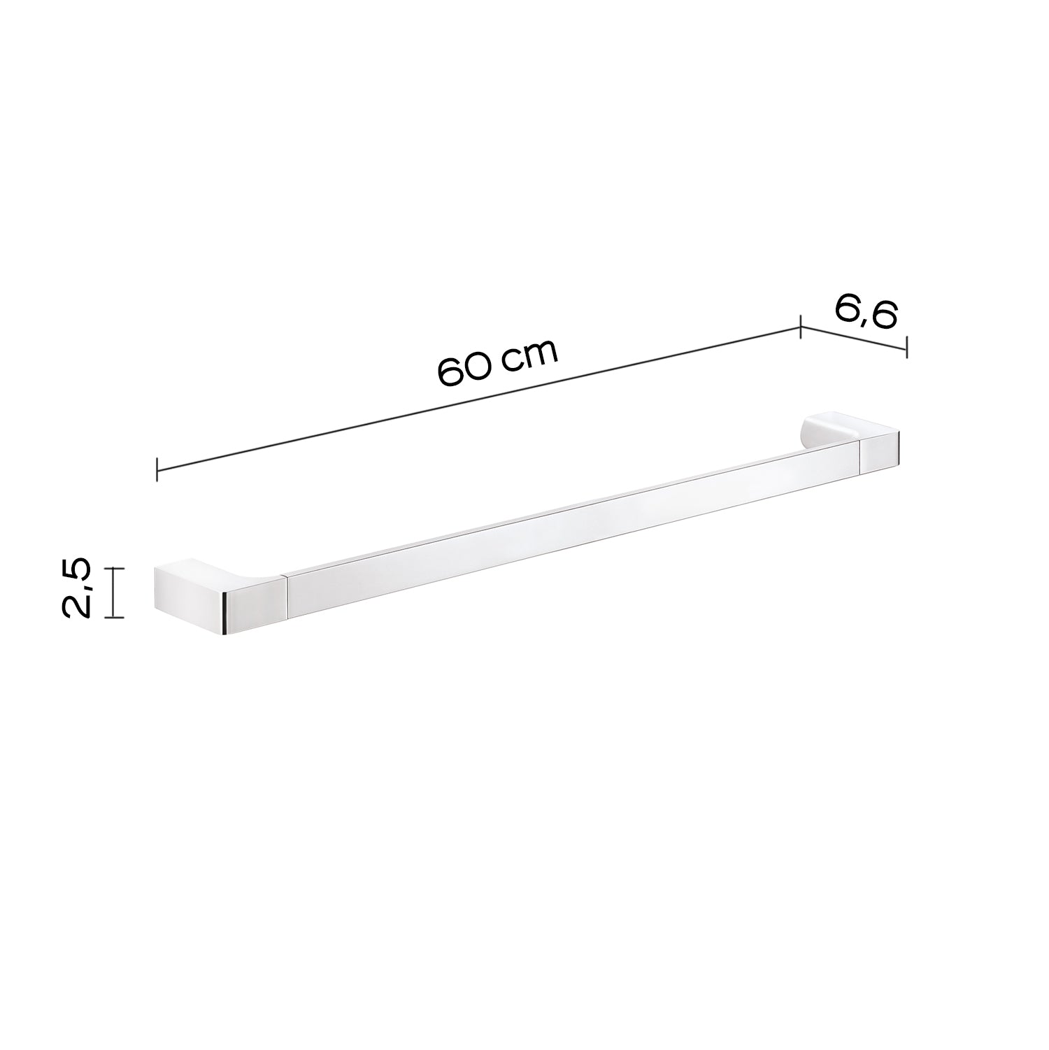 Portasalviette a muro di Gedy serie Pirenei 60 cm - Cromato by CeramicStore | Lo specialista del tuo bagno