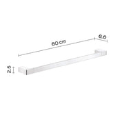 Portasalviette a muro di Gedy serie Pirenei 60 cm - Cromato by CeramicStore | Lo specialista del tuo bagno