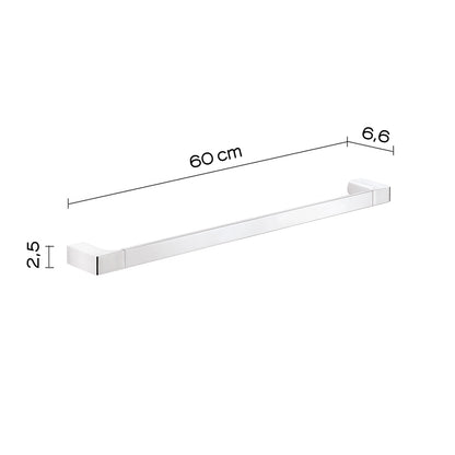 Portasalviette a muro di Gedy serie Pirenei 60 cm - Cromato by CeramicStore | Lo specialista del tuo bagno
