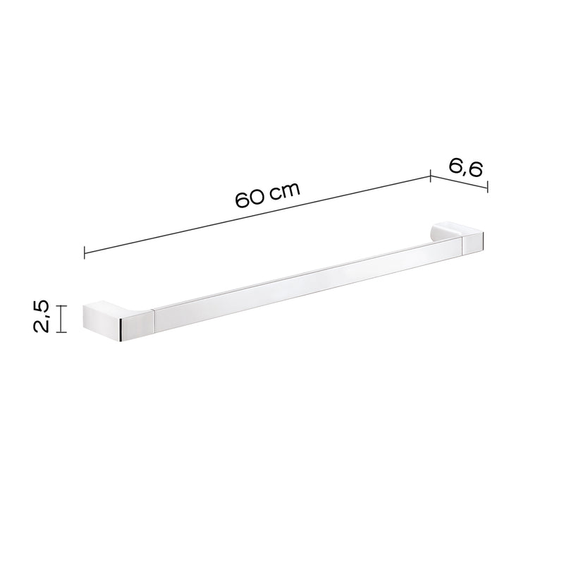 Portasalviette a muro di Gedy serie Pirenei 60 cm - Cromato by CeramicStore | Lo specialista del tuo bagno