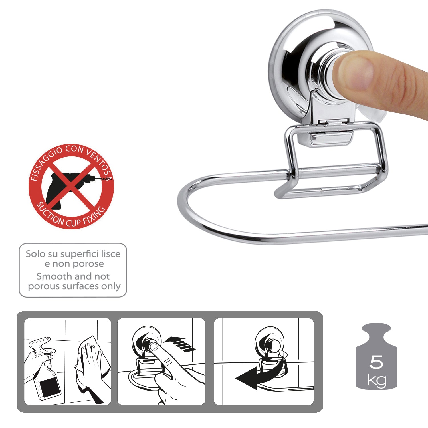 Porta asciugamani 30 cm di Gedy serie Hot - Cromato by CeramicStore | Lo specialista del tuo bagno