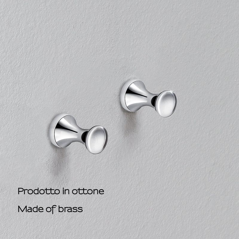 Appendiabiti 2 pezzi separati modello Ciclope in cromo by CeramicStore | Lo specialista del tuo bagno