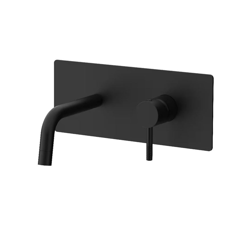 Miscelatore incasso lavabo con piastra in acciaio, corpo incasso e bocca di erogazione da 178 mm Nero Opaco - Paffoni JL105NO